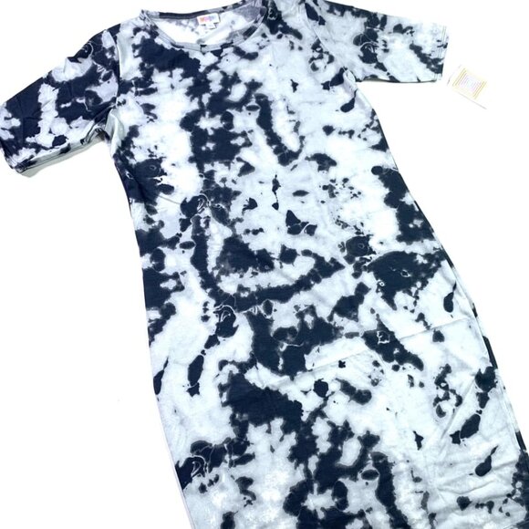 LuLaRoe Dresses & Skirts - NEW NWT LuLaRoe Julia Pencil Dress Blue White Tie Dye Slim Fitted Knee Length
